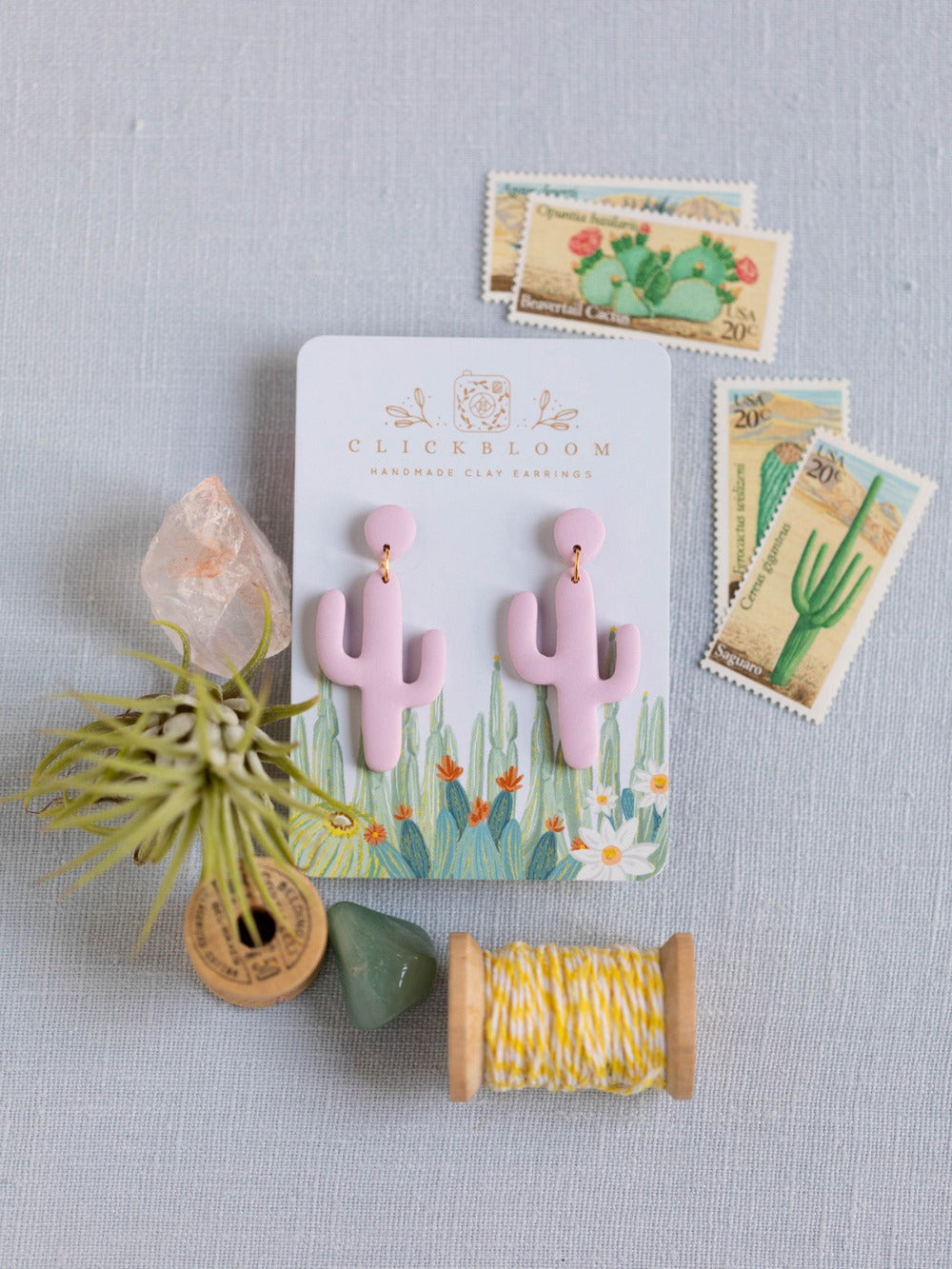 Saguaro Dangle Polymer Clay Earrings