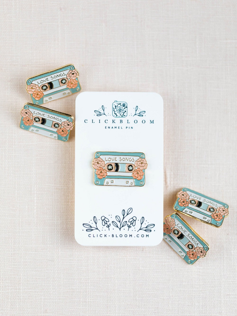 Love Songs Cassette Tape Enamel Pin