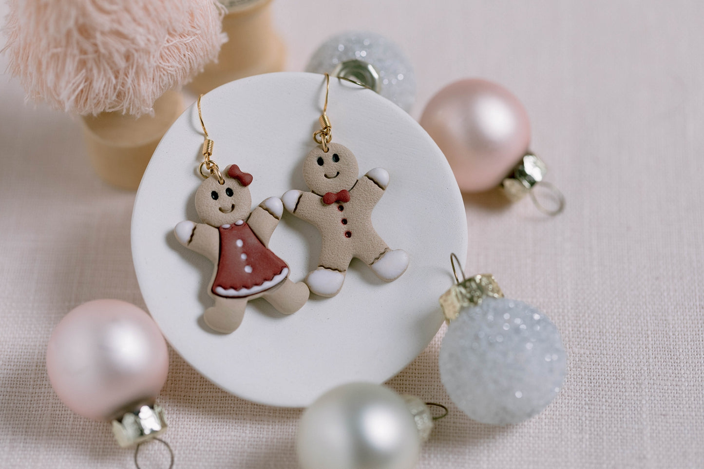 Gingerbread Couple Clay Earrings