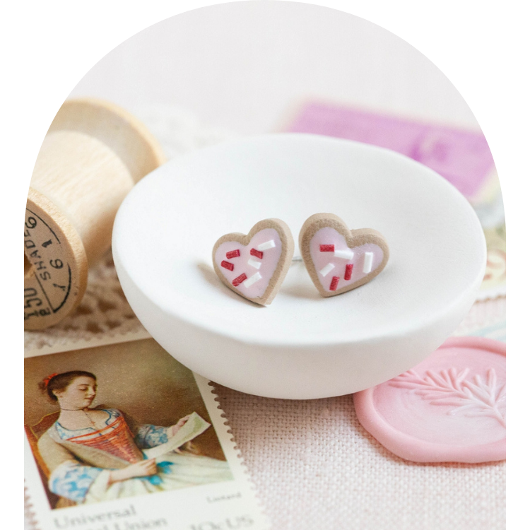 Heart Cookie Earrings