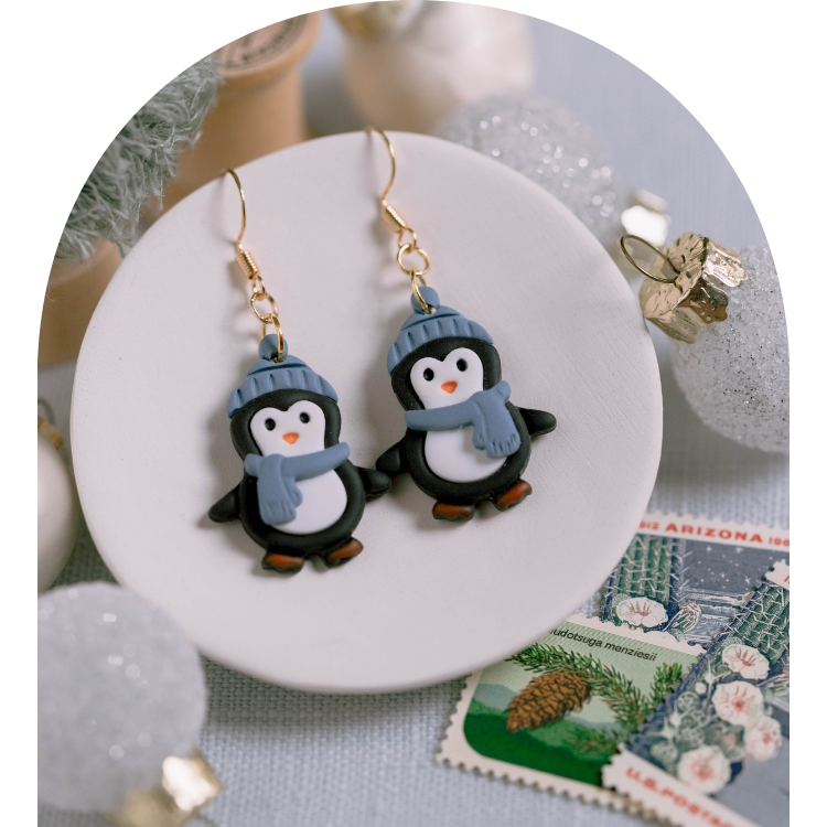 Winter Penguin Earrings