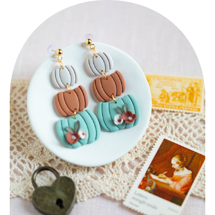 Harvest Trio Pumpkin Earrings