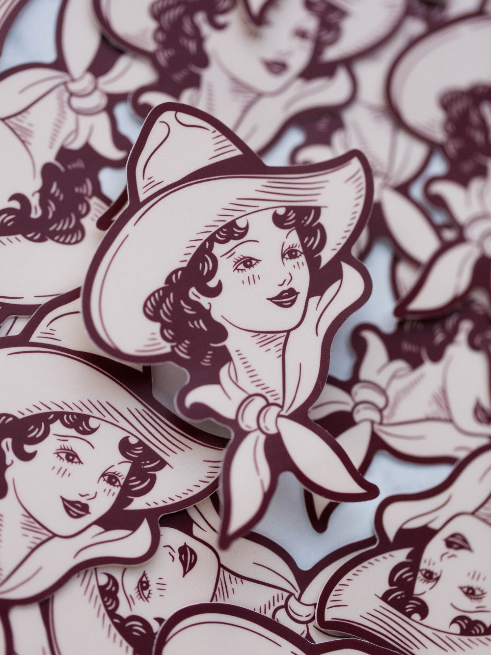 Vintage Cowgirl Vinyl Sticker