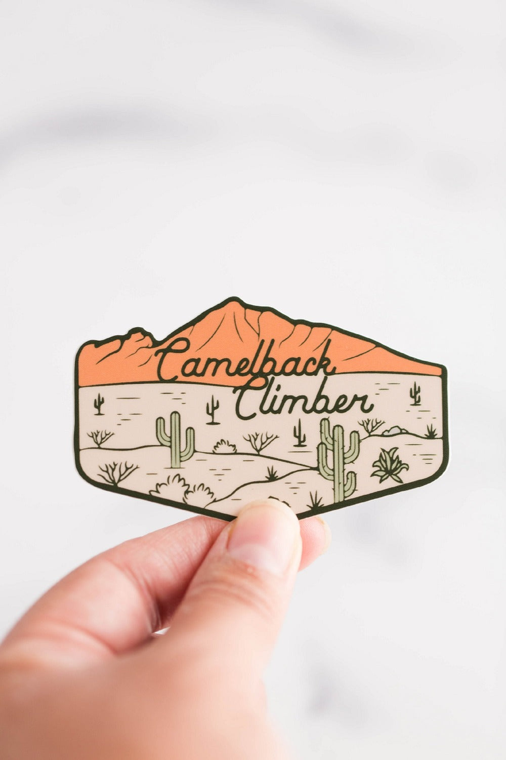 Camelback Climber Mountain Saguaro Desert Vinyl Sticker Decal
