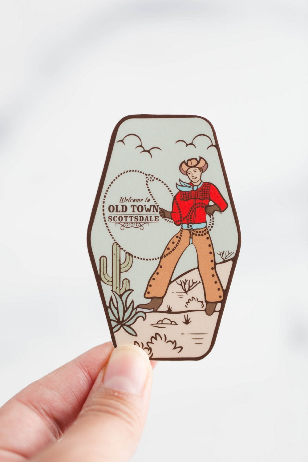 Welcome to Old Town Scottsdale Cowboy Vinyl Sticker Decal