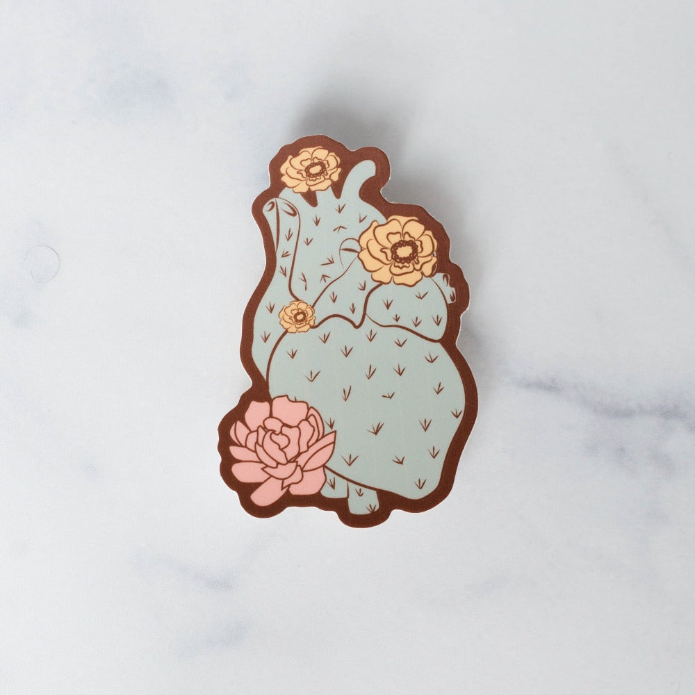 Wild Dream Heart Cactus Vinyl Decal Sticker