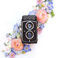 Vintage Camera Pink and Blue Rollei Art Print