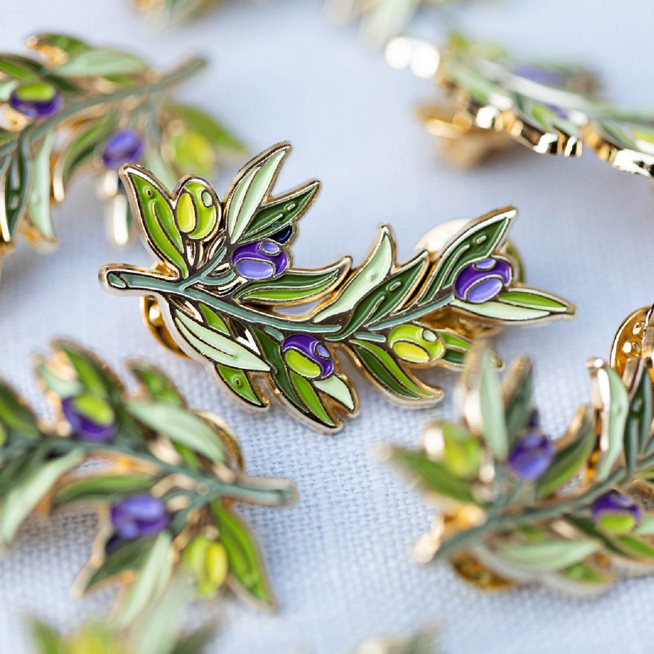 Olive Tree Pin Olive Branch Enamel Pin – Click Bloom