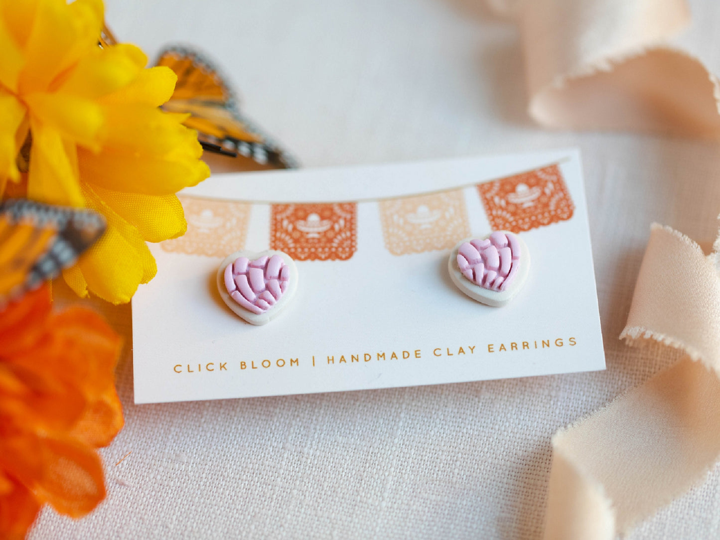 Concha and Sugar Skull Stud Earrings Bundle