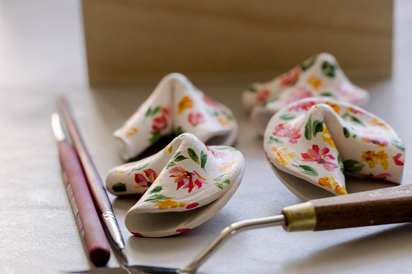 Wildflower Hand Painted Fortune Cookie