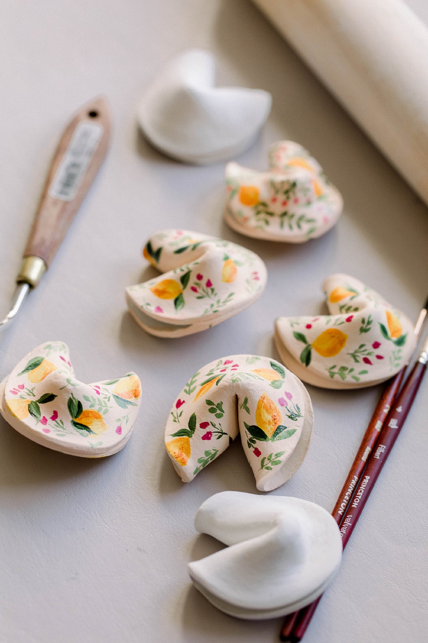 Lemon Peel Hand Painted Fortune Cookie