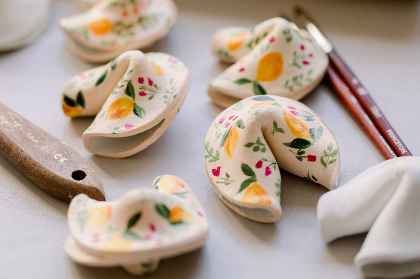 Lemon Peel Hand Painted Fortune Cookie