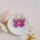 Pink Polka Dot Bikini Earrings