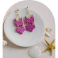 Pink Polka Dot Bikini Earrings