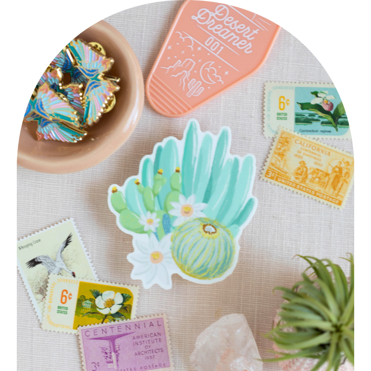 Green Cactus Vinyl Sticker