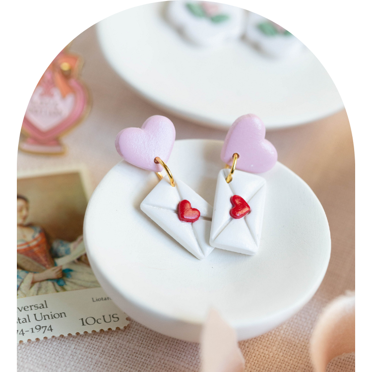 Love Letters Valentine's Clay Earrings