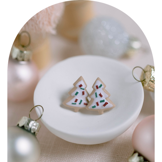 Christmas Tree Cookie Stud Earrings