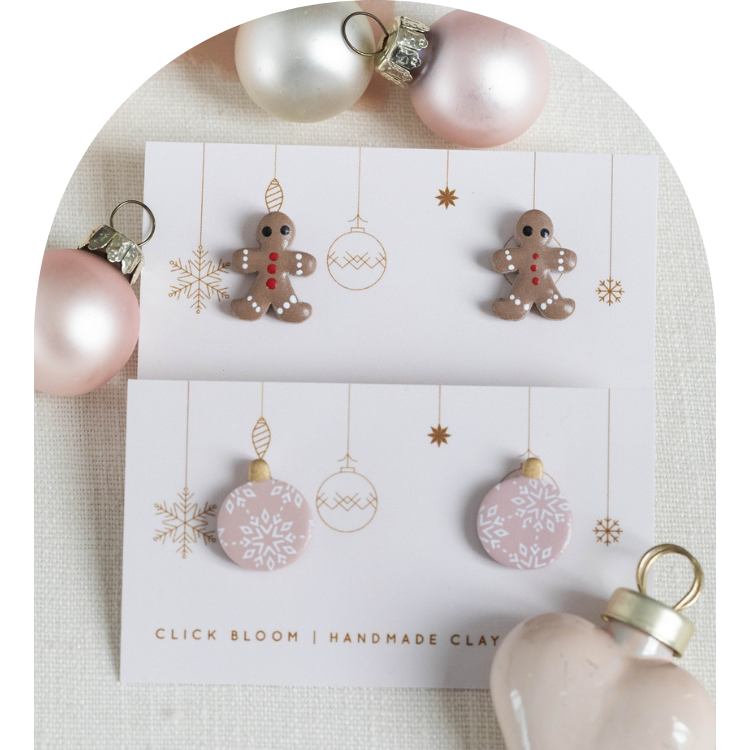 Gingerbread Man and Blush Ornament Duo