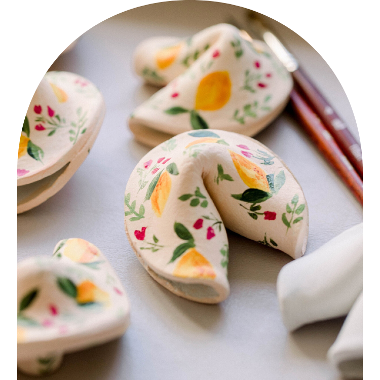 Lemon Peel Hand Painted Fortune Cookie