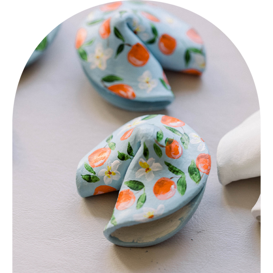 Orange Blossom Hand Painted Fortune Cookie