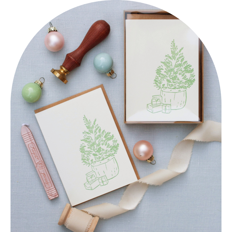 Christmas Tree Letterpress Box Set
