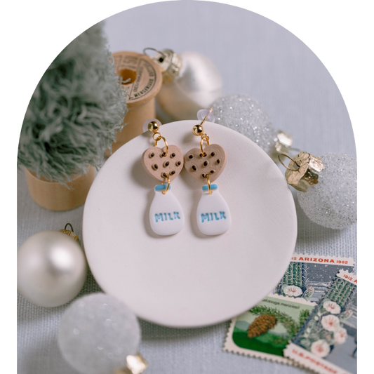 Milk and Cookies Clay Earrings