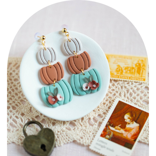 Harvest Trio Pumpkin Earrings