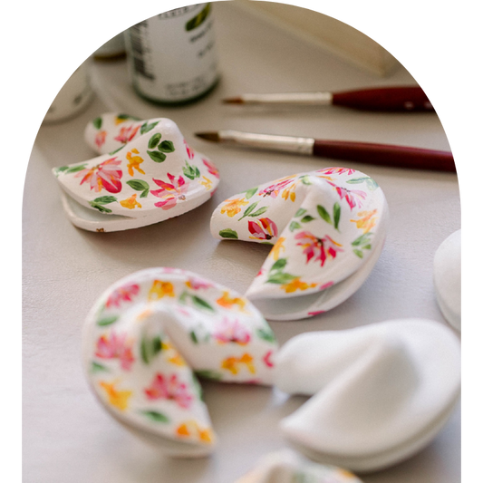 Wildflower Hand Painted Fortune Cookie