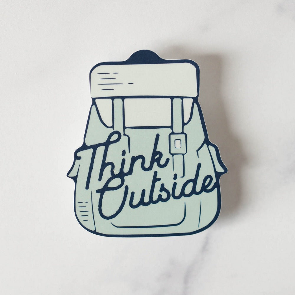 Think Outside Backpack Hiking Vinyl Decal Sticker
