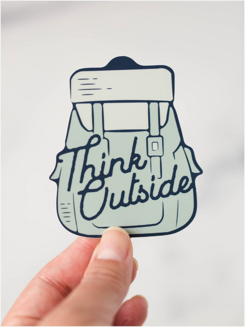 Think Outside Backpack Hiking Vinyl Decal Sticker
