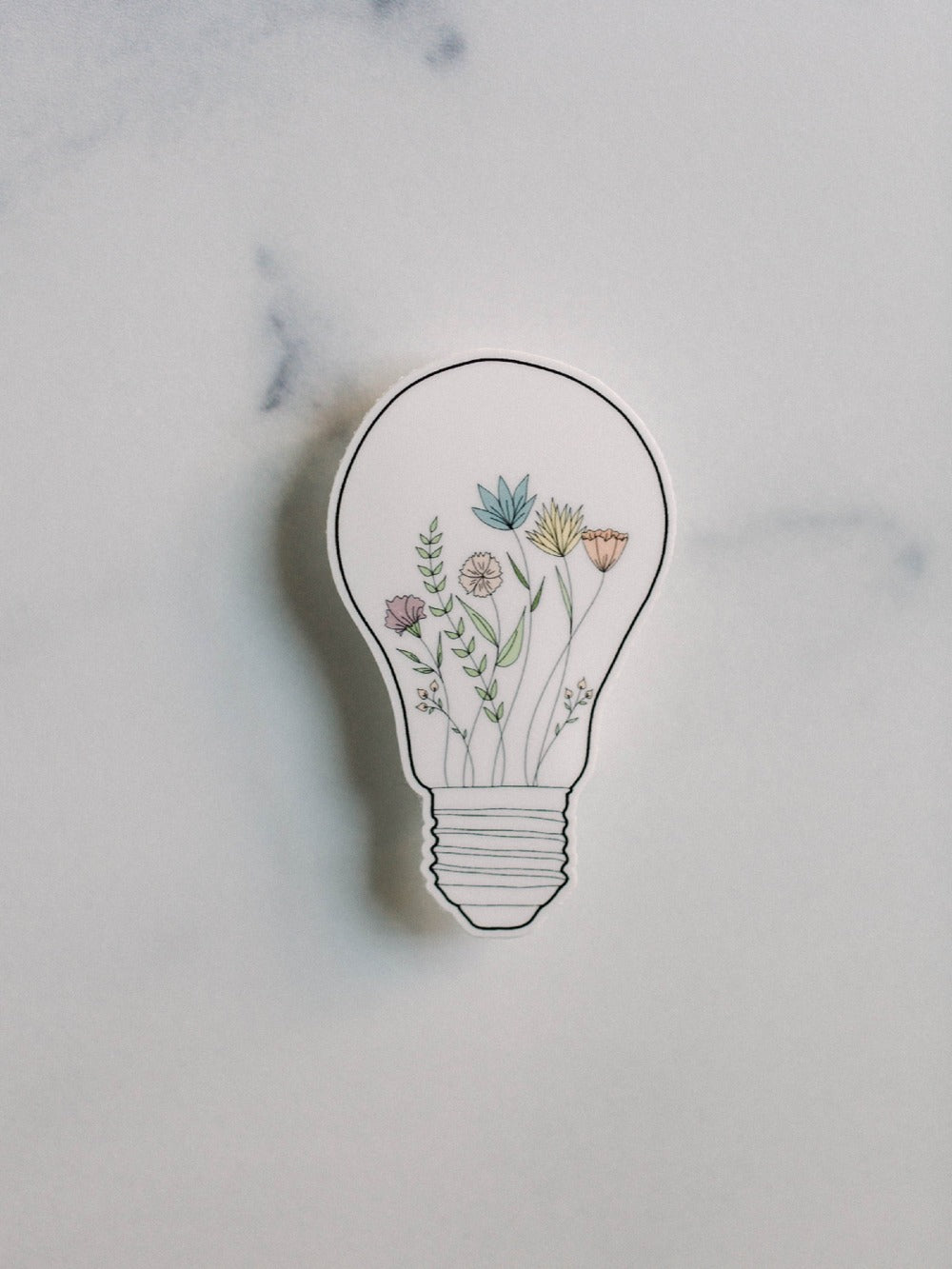 Bright Idea Floral Light Bulb Vinyl Sticker Decal